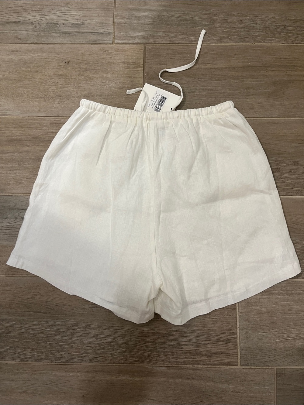 NWT DISSH White/Eggshell Elastic Waist LinenShorts - Picture 7 of 9